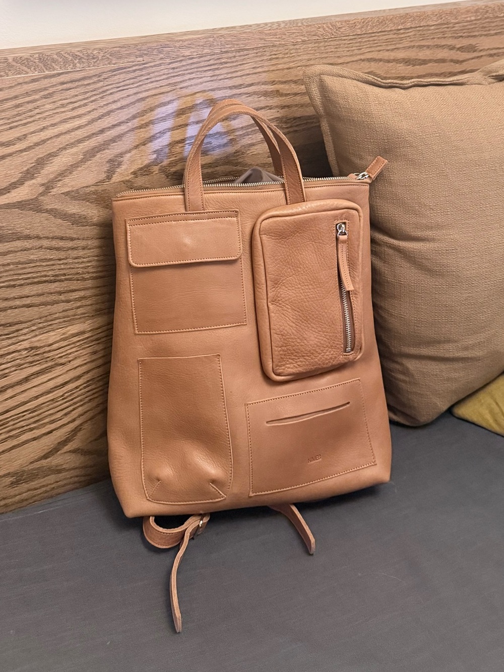 NIMES cabarnet leather backpack